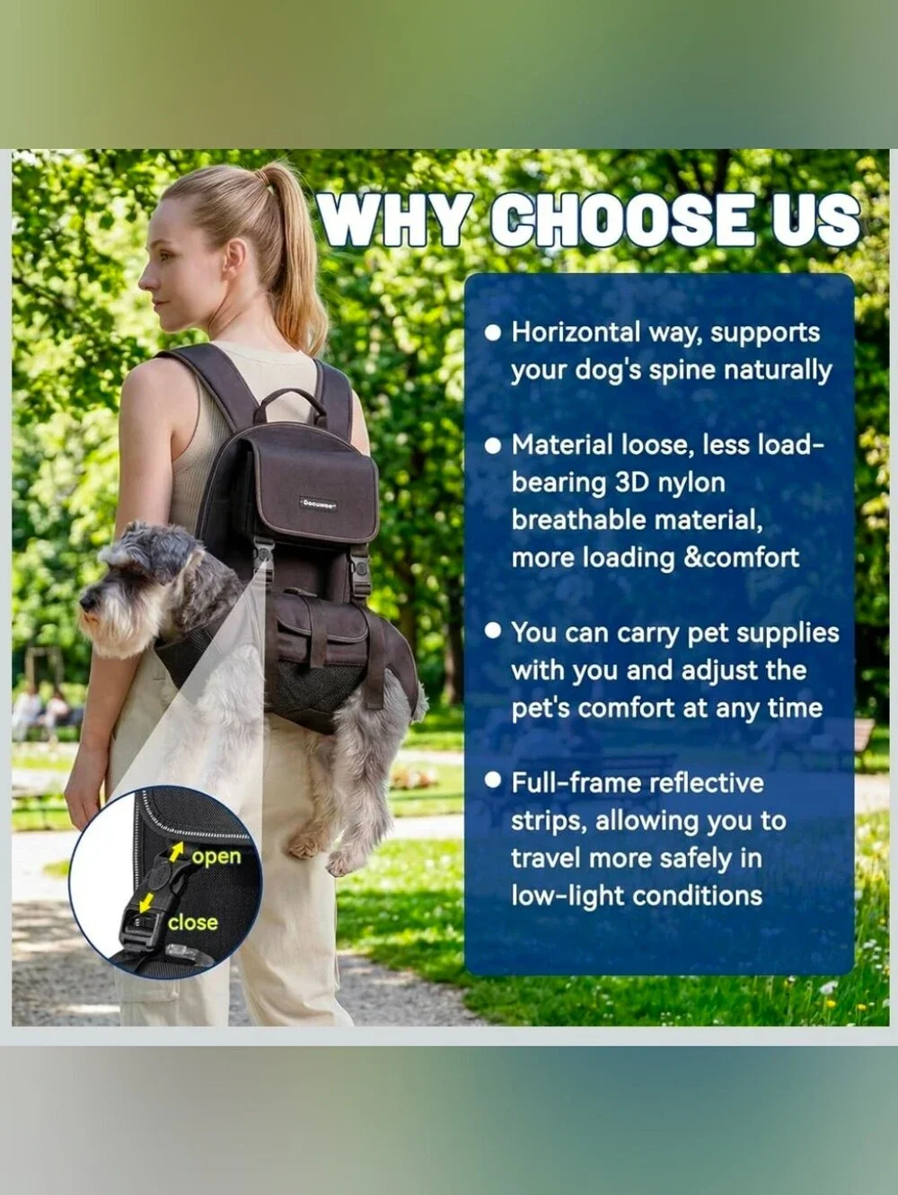 Dog Backpack, 3 Use Ways Spine-Friendly Dog Carriers for Small Medium Dogs, Legs